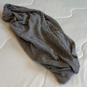 Cozy Gray Knit Scarf Gold Glitter Infinity